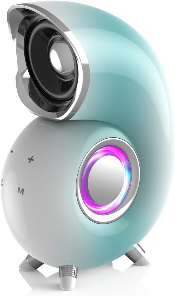 Conch Shape Portable Bluetooth Speaker Wireless，Stylish and unique Touchscreen Control Bluetooth stereo,10 RGB LED Modes AUX&USB Input for Home/Offices/Bathroom/Party/Outdoor/Beach, Gift Ideals(Green)