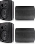 6.5 inch 800W Outdoor Bluetooth Speakers Wateroof Wall Mounted Sound System with Multifunctional lifier, Powerful Bass & Stereo Sound, Easy to Install, for Patio Deck Porch ( Black)