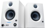 Bluetooth Studio Monitors (White),  Powered, Active Monitor Speakers for Desktop, Turntable, Record Player, Bookshelf,  Speakers